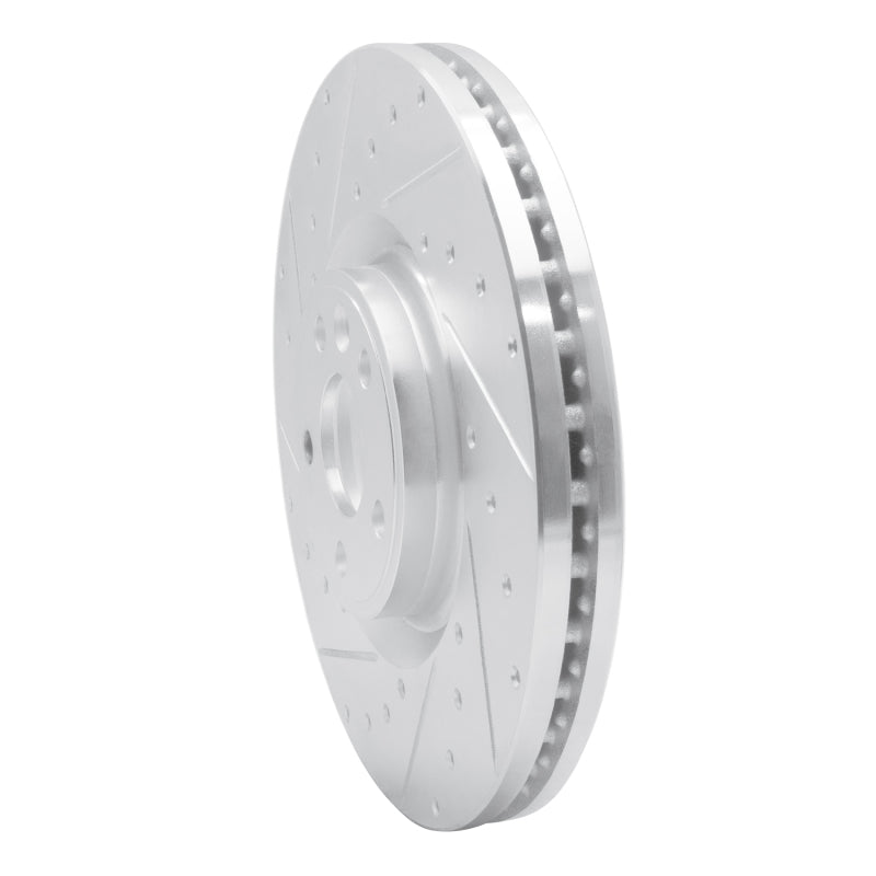R1 18-20 Jaguar E-Pace Front Left Drilled & Slotted Silver Brake Rotor