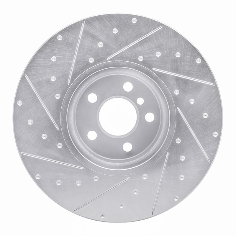 R1 16-25 BMW i4 Right Front Drilled & Slotted Silver Brake Rotor