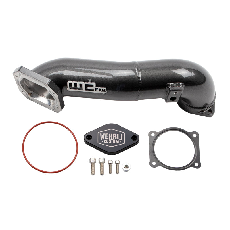 Wehrli 11-16 GM Duramax LML Passenger 3in Upper Crossover Intercooler Pipe - Flat Black