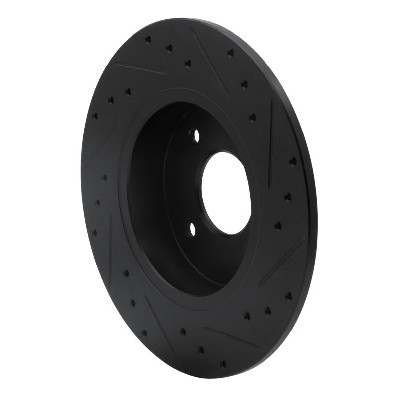 R1 84-85 Nissan 300ZX Rear Left Drilled & Slotted Black Brake Rotor