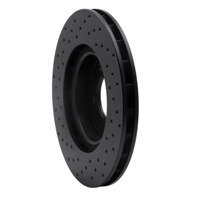R1 95-99 BMW M3 E36 Left Front Drilled Black Brake Rotor