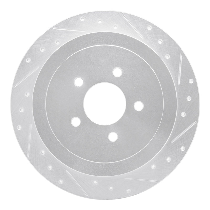 DFC 03-11 Lincoln Town Car Rear Right Drilled & Slotted Silver Brake Rotor