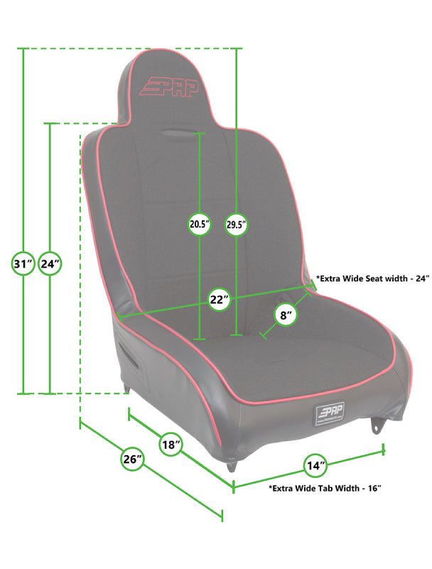 PRP 97-02 Jeep Wrangler TJ Premier High Back Suspension Seats Kit (Pair) - Black