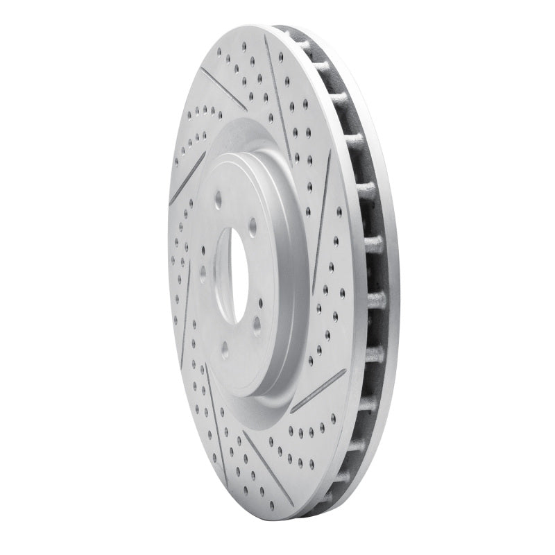 R1 08-15 Mitsubishi Lancer Front Right Drilled & Slotted Geo-Carbon Rotor