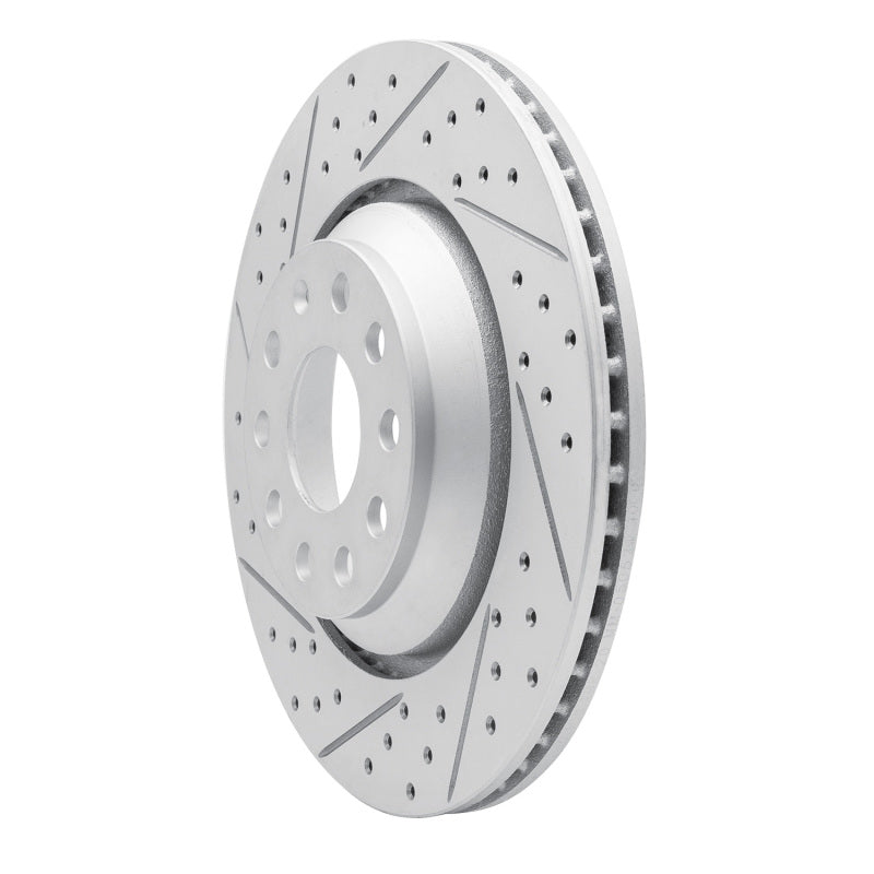 R1 06-25 Audi TT Quattro RS Rear Left Drilled & Slotted Geo-Carbon Rotor