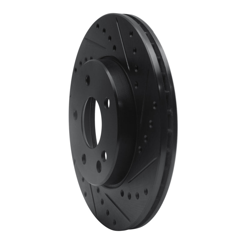 R1 94-97 Mercedes-Benz C280 Front Right Drilled & Slotted Black Brake Rotor