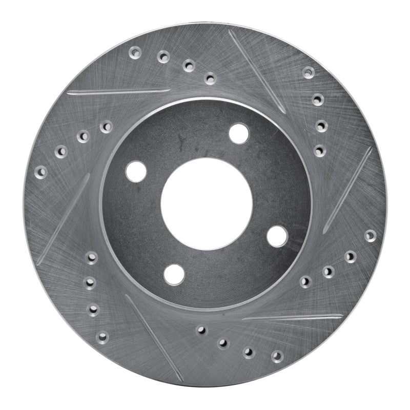 R1 95-04 Ford CONTOUR Front Right Drilled & Slotted Silver Brake Rotor