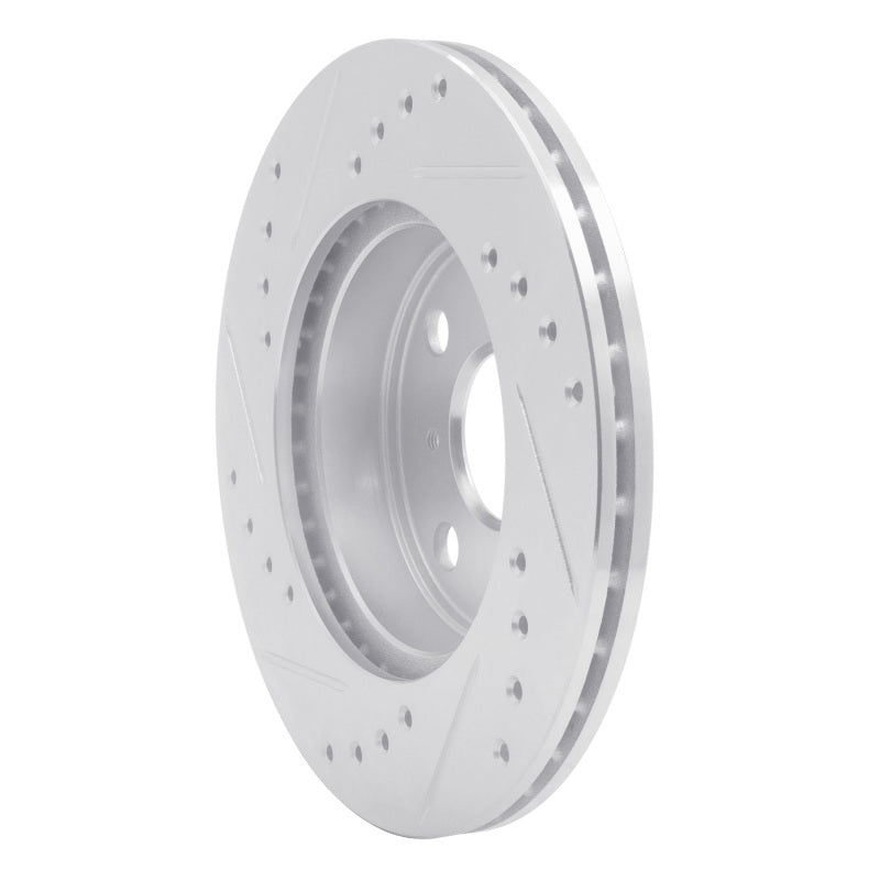 DFC 85-88 Chevrolet Nova Front Right Drilled & Slotted Silver Brake Rotor