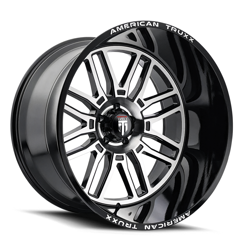 American Truxx AT1915 Restless 24x14 / 6x139.7 BP / -76mm Offset / 106mm Hub Gls Blk Mach Wheel
