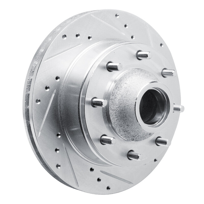 R1 80-85 Ford E-250 Econoline Club Wagon Front Right Drilled & Slotted Silver Brake Rotor