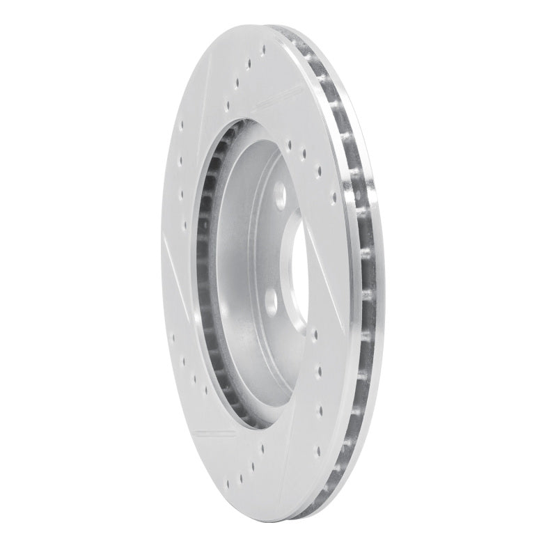 R1 14-21 BMW i3 Front Right Drilled & Slotted Silver Brake Rotor