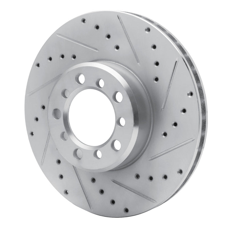 R1 85-91 Mercedes-Benz 560SEC Front Right Drilled & Slotted Silver Brake Rotor