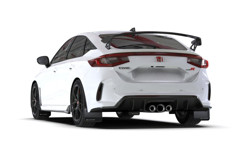 Rally Armor 23-26 Honda Civic Type R Black Mud Flap Light Blue Logo