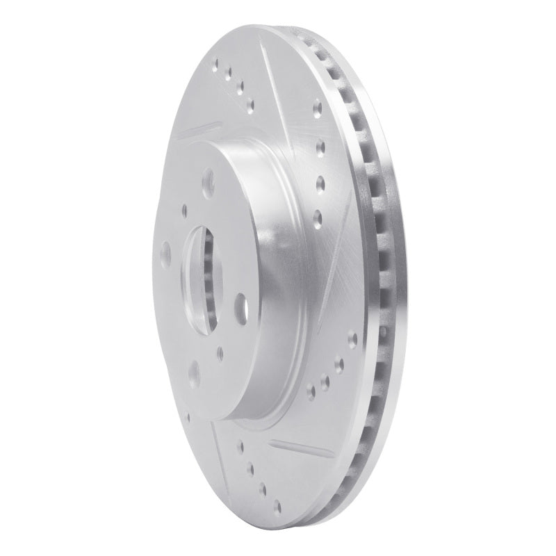 R1 06-19 Scion IQ Front Right Drilled & Slotted Silver Brake Rotor