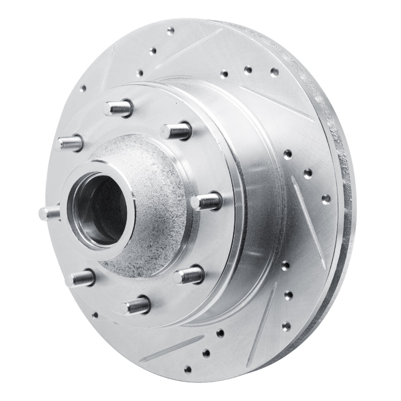 R1 80-85 Ford E-250 Econoline Front Left Drilled & Slotted Silver Brake Rotor