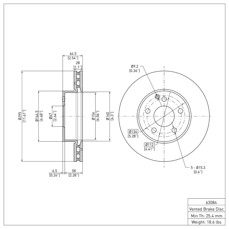 R1 08-15 Mercedes-Benz C200 (Mexico) Front Brake Rotor