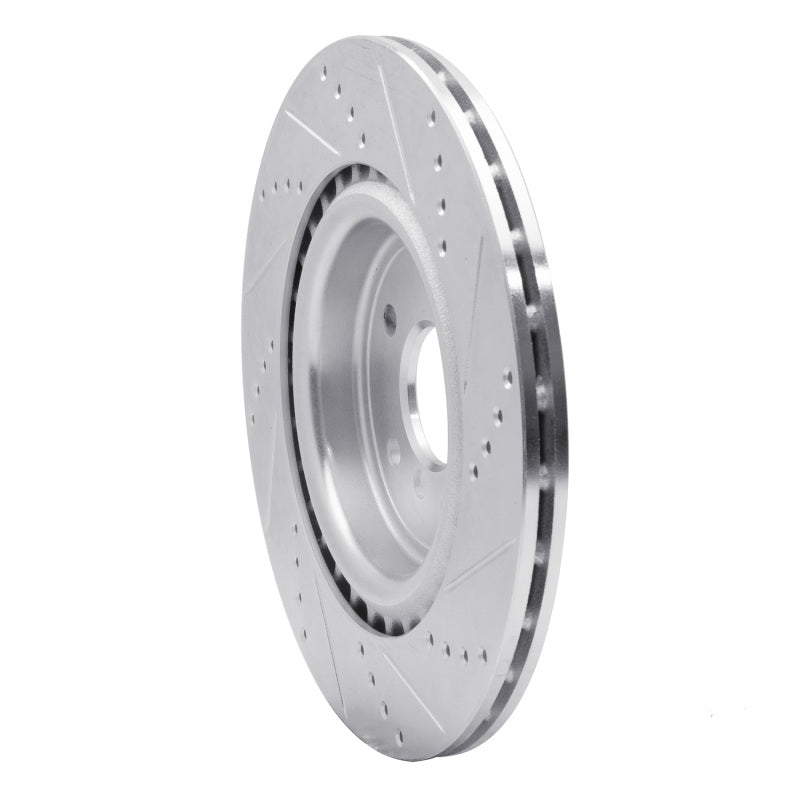 R1 16-24 Jaguar XF Rear Left Drilled & Slotted Silver Brake Rotor