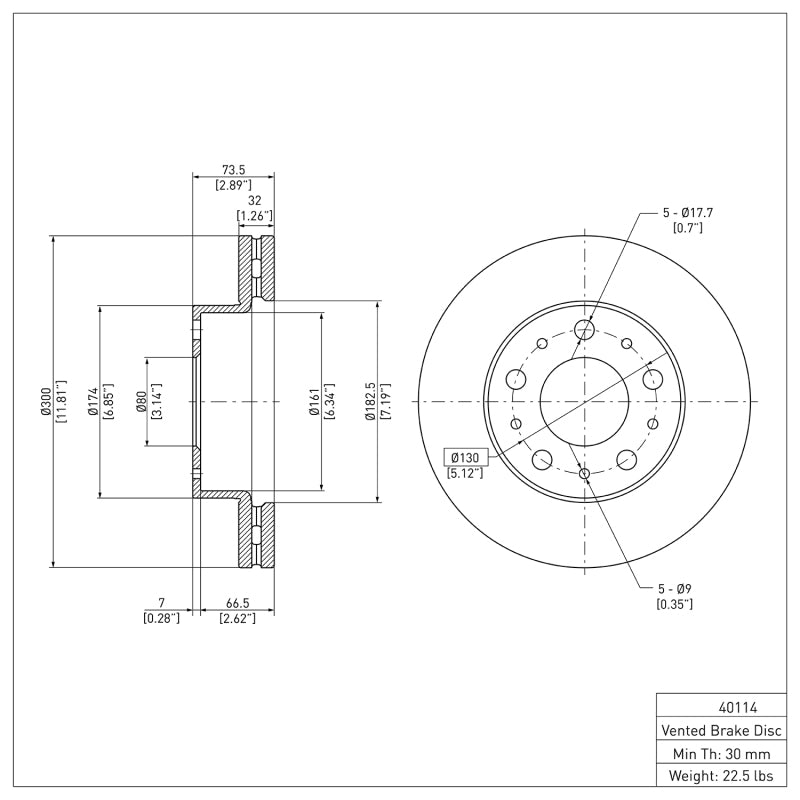 DFC 14-25 Ram ProMaster 3500 Front Brake Rotor