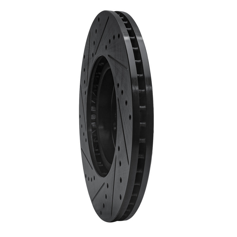 R1 07-20 Acura MDX Front Right Drilled & Slotted Black Brake Rotor