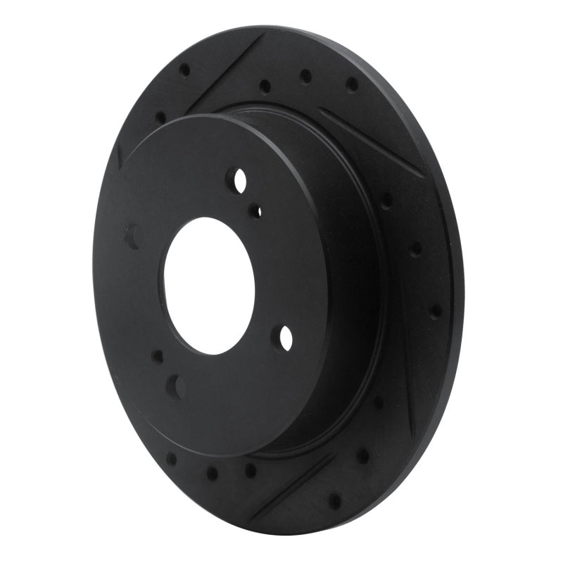 R1 82-88 Nissan 280ZX Rear Left Drilled & Slotted Black Brake Rotor