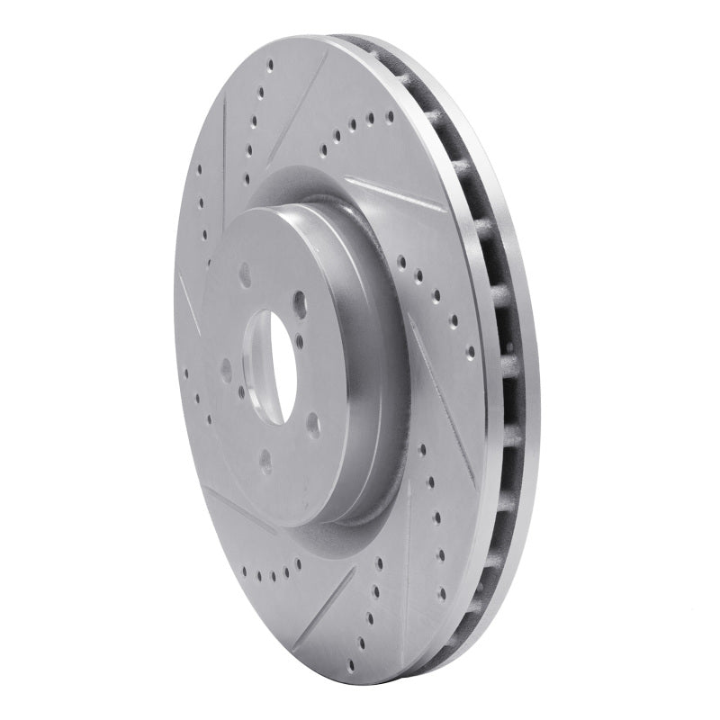 R1 03-25 Subaru BRZ Front Left Drilled & Slotted Silver Brake Rotor
