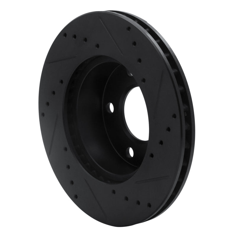 R1 75-80 Ford Granada Left Rear Drilled & Slotted Black Brake Rotor