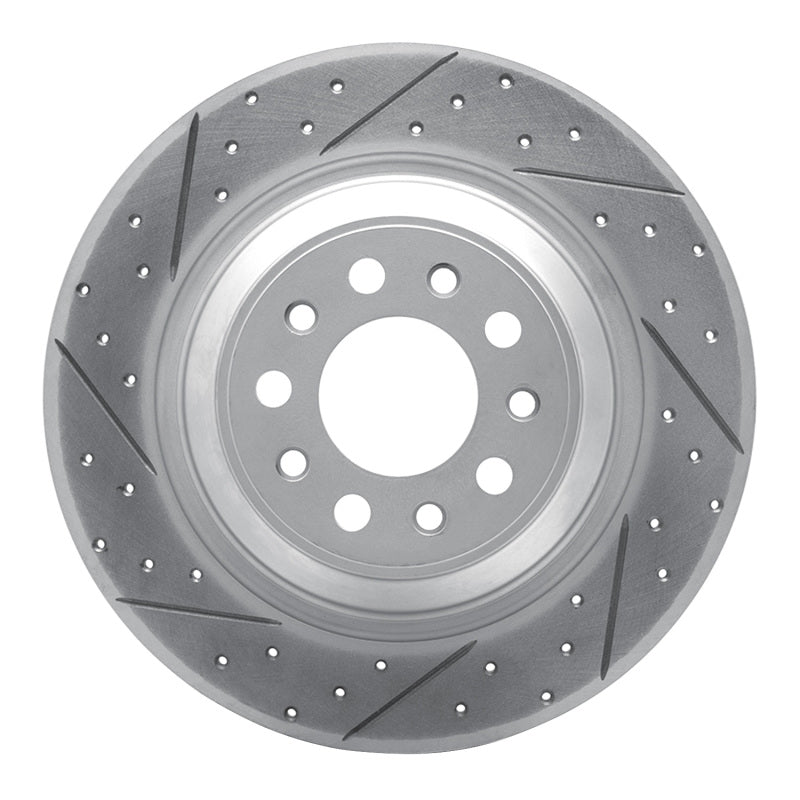R1 14-23 Jeep Cherokee Rear Left Drilled & Slotted Geo-Carbon Rotor
