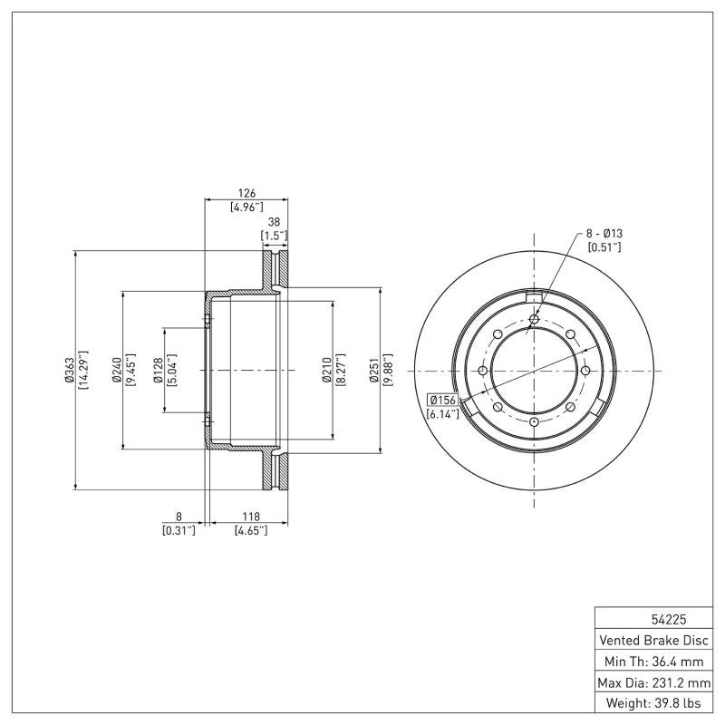 R1 11-22 Ford F-350 Super Duty 4WD Rear Brake Rotor