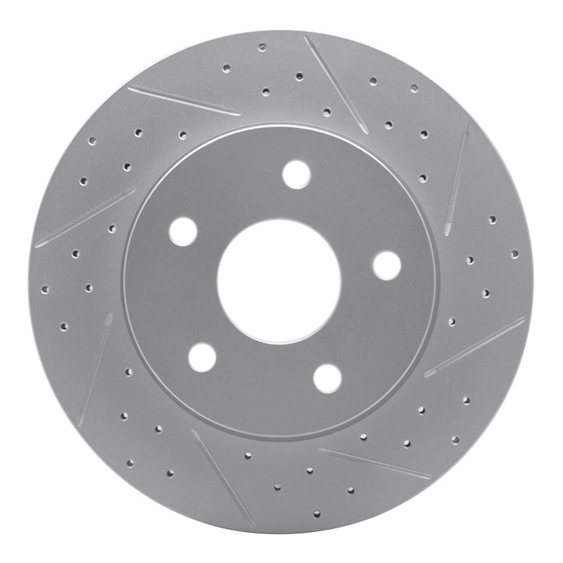 R1 99-04 Jeep Grand Cherokee Front Right Drilled & Slotted Geo-Carbon Rotor