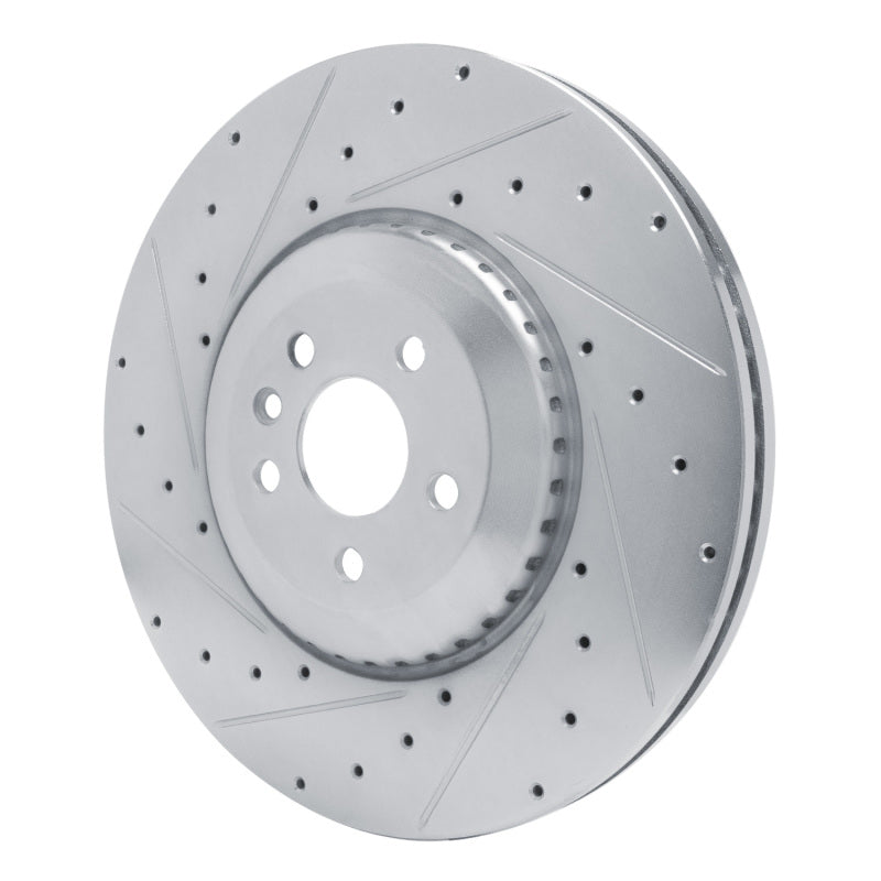 R1 21-25 Jaguar F-Pace Front Left Drilled & Slotted Silver Brake Rotor