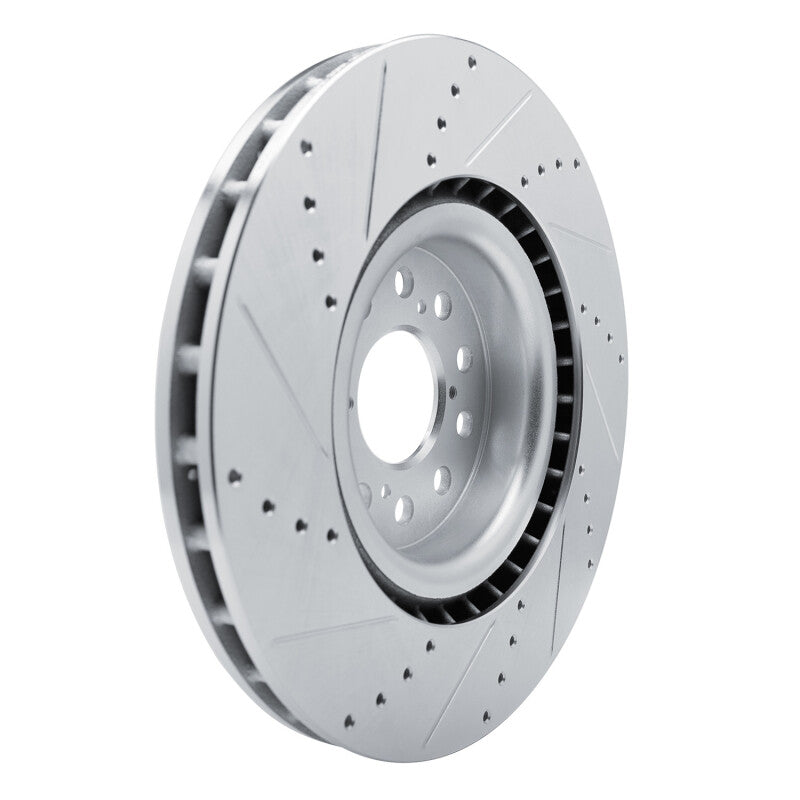 R1 17-25 Acura Integra Front Right Drilled & Slotted Silver Brake Rotor
