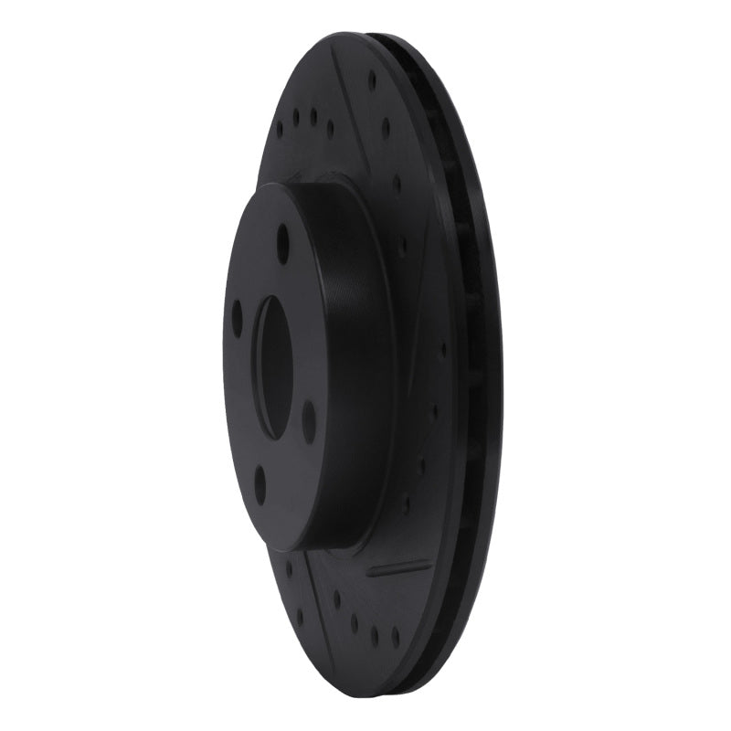 R1 92-95 Toyota Paseo Front Right Drilled & Slotted Black Brake Rotor