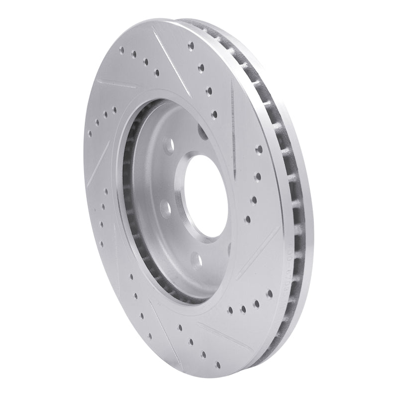 R1 05-21 Nissan Frontier Front Left Drilled & Slotted Silver Brake Rotor
