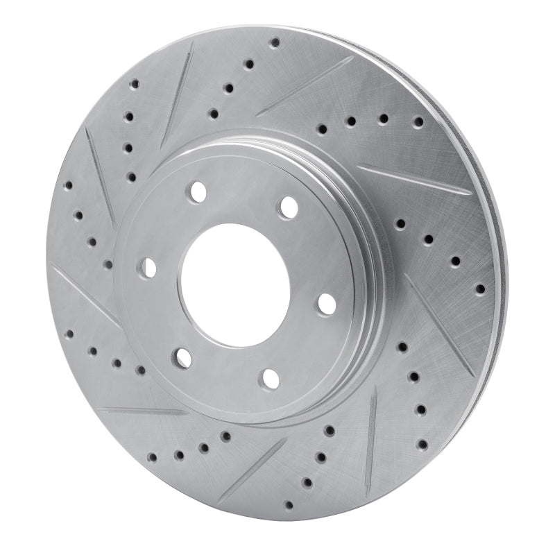 R1 06-09 Chevrolet Trailblazer Front Left Drilled & Slotted Silver Brake Rotor