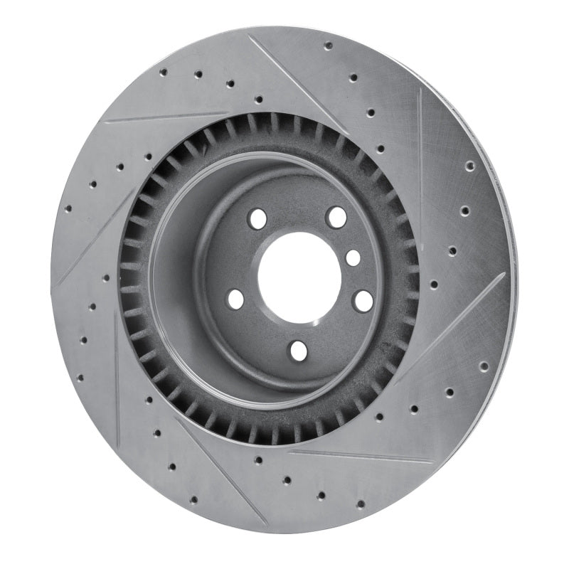 DFC 10-14 BMW X6 Rear Left Drilled & Slotted Silver Brake Rotor