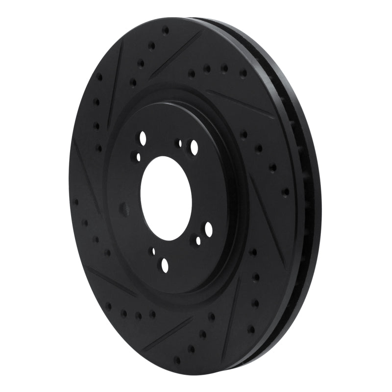 R1 97-05 Acura NSX Front Left Drilled & Slotted Black Brake Rotor