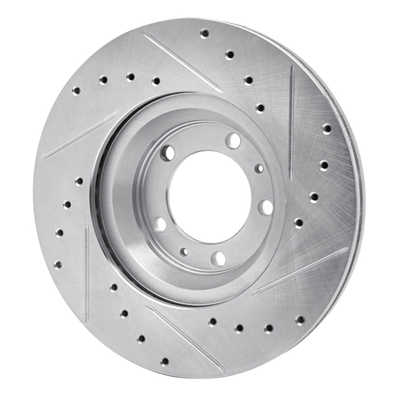 DFC 81-89 Alfa Romeo GTV-6 Front Left Drilled & Slotted Silver Brake Rotor