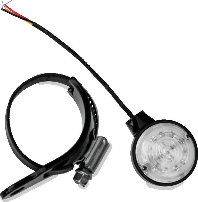 Burly Brand LED Turn Signals Fork Mount Universal - Black/Amber