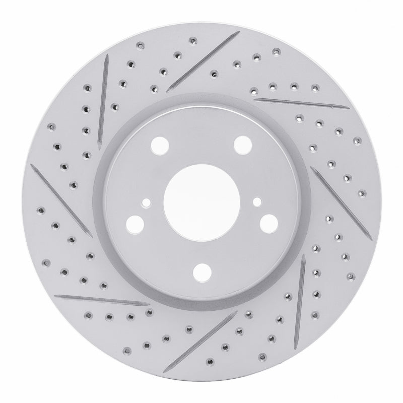 R1 06-15 Lexus IS250 Left Front Drilled & Slotted Geo-Carbon Rotor