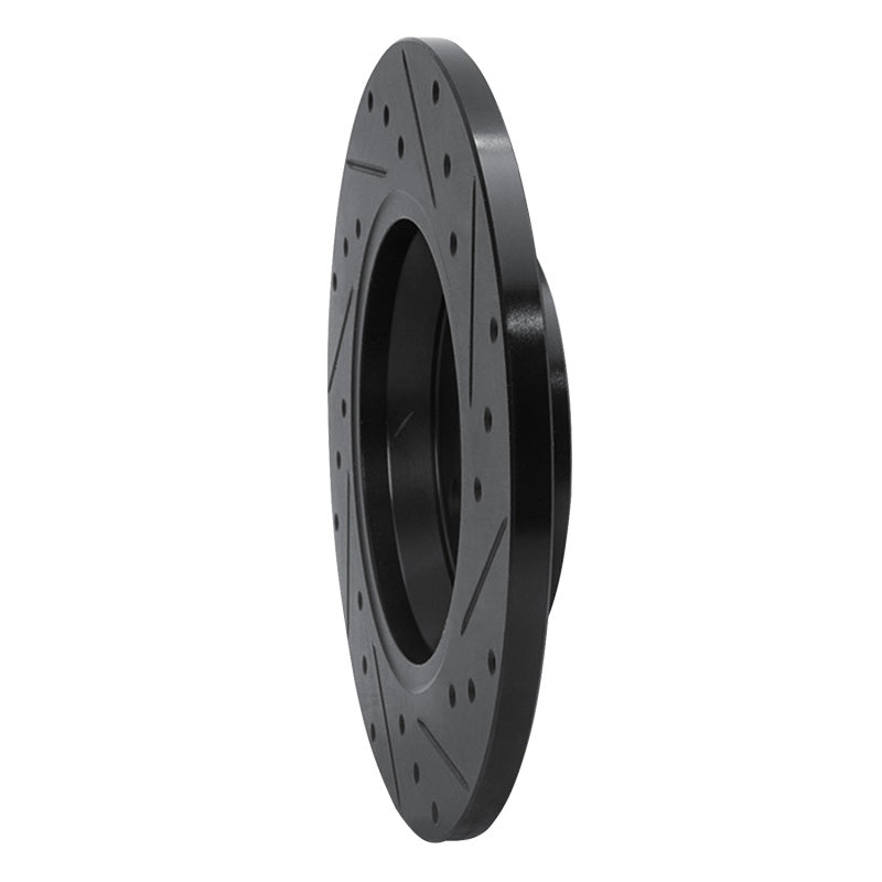 R1 01-03 Volkswagen EuroVan Rear Left Drilled & Slotted Black Brake Rotor