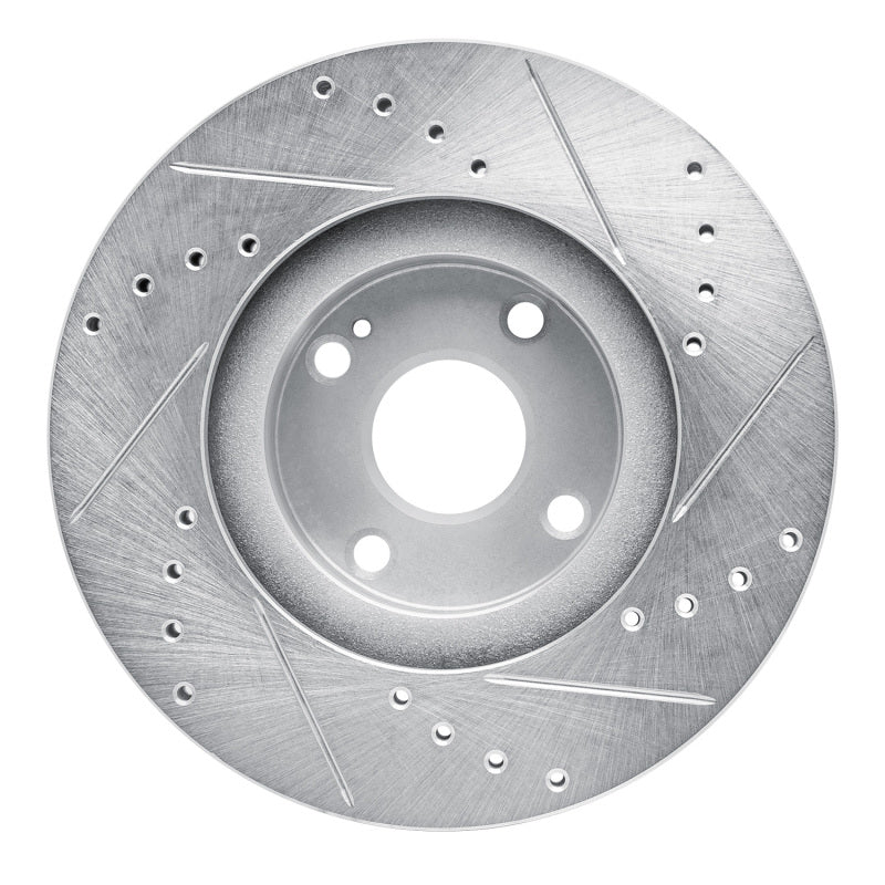 DFC 01-05 Mazda Miata Front Left Drilled & Slotted Silver Brake Rotor