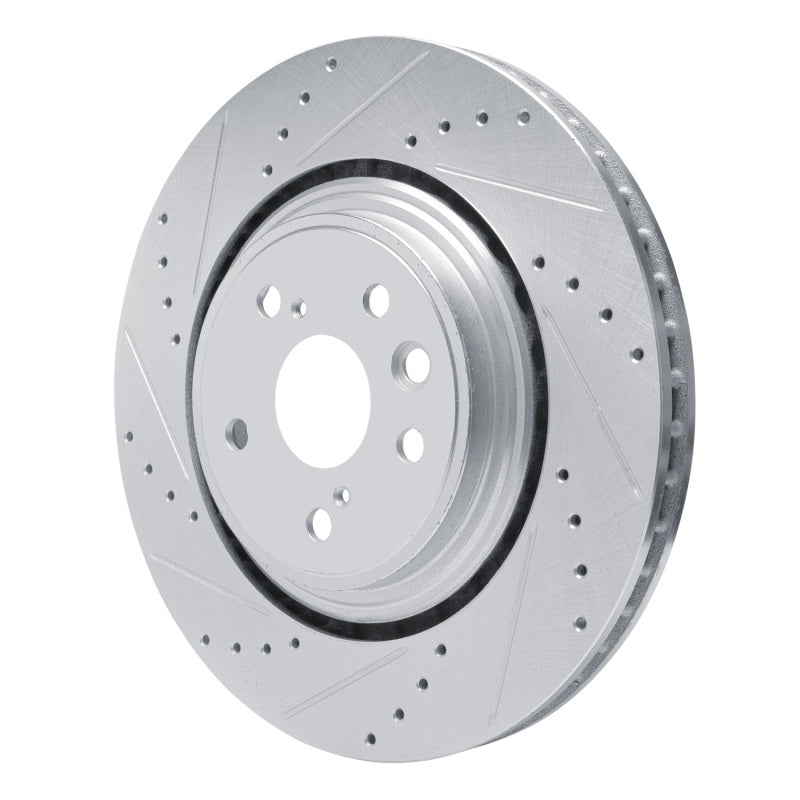 DFC 20-25 Lexus RX350 Front Left Drilled & Slotted Silver Brake Rotor