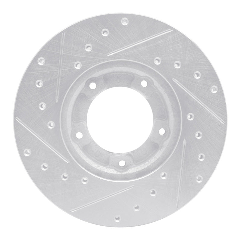 DFC 85-92 Toyota Pickup Front Right Drilled & Slotted Silver Brake Rotor