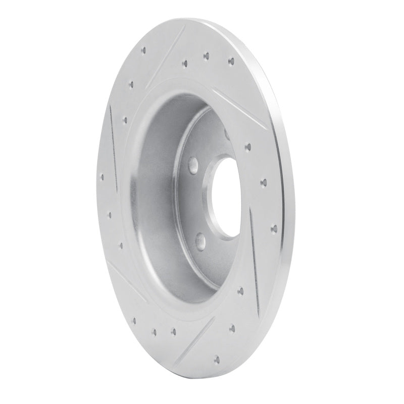 R1 13-18 Ford Transit CONNECT Rear Right Drilled & Slotted Silver Brake Rotor