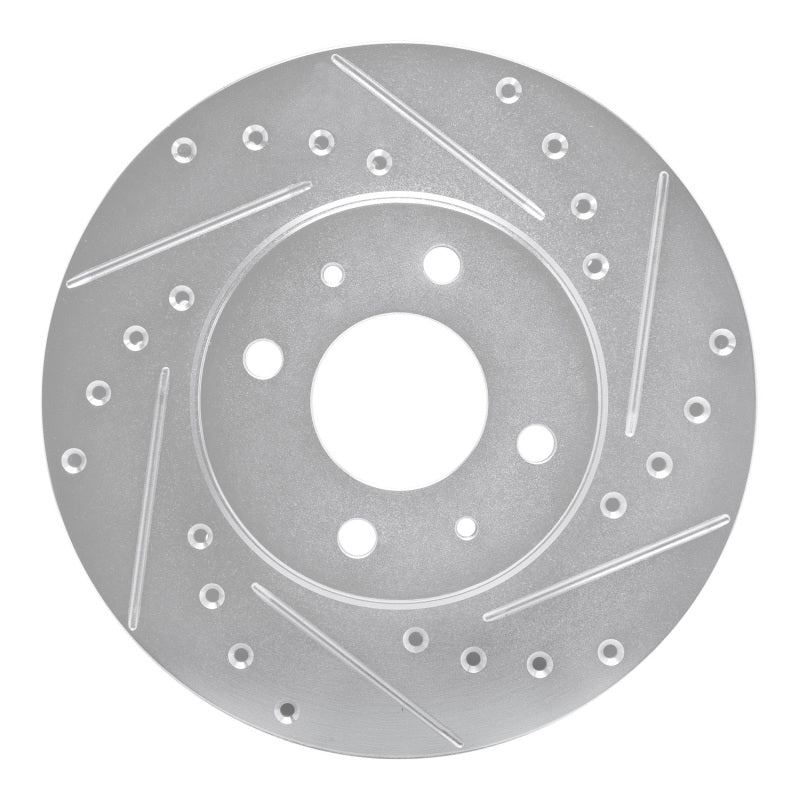 R1 91-94 Nissan NX Front Right Drilled & Slotted Silver Brake Rotor