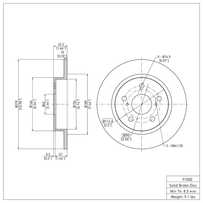 R1 11-16 Scion TC Rear Brake Rotor
