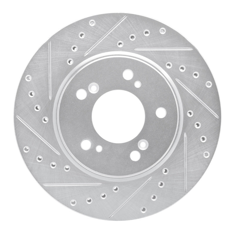 DFC 91-96 Acura NSX Front Left Drilled & Slotted Silver Brake Rotor