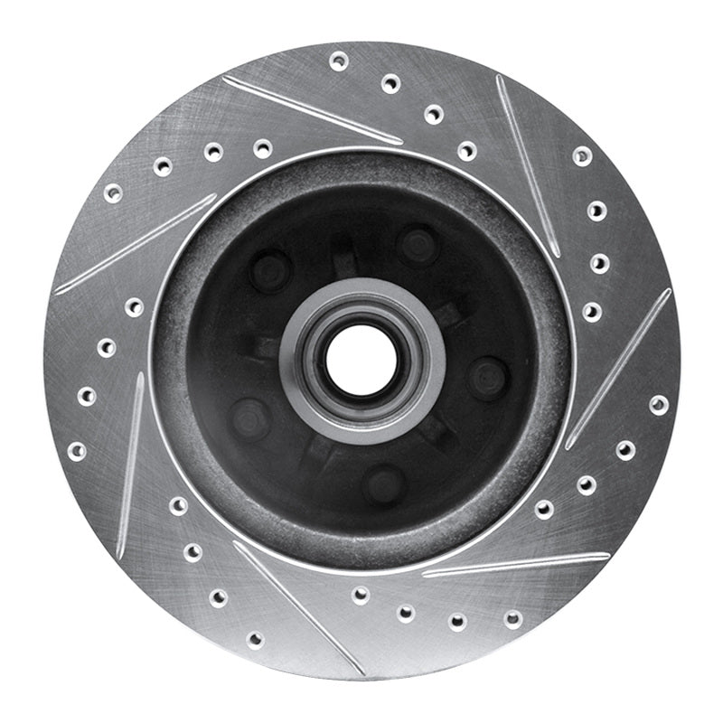 R1 77-78 Buick Riviera Front Left Drilled & Slotted Silver Brake Rotor