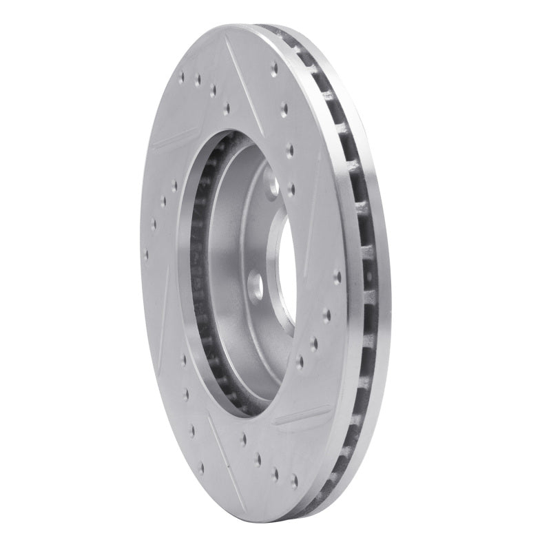 R1 94-04 Ford Mustang Front Left Drilled & Slotted Silver Brake Rotor