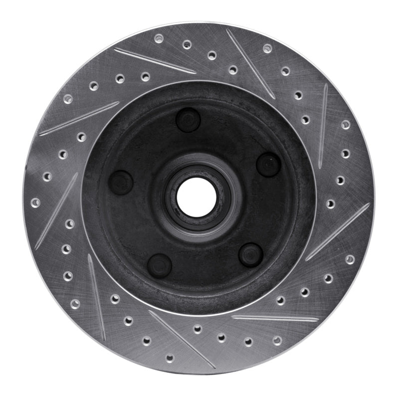 R1 73-93 Ford E-150 Econoline Front Left Drilled & Slotted Silver Brake Rotor